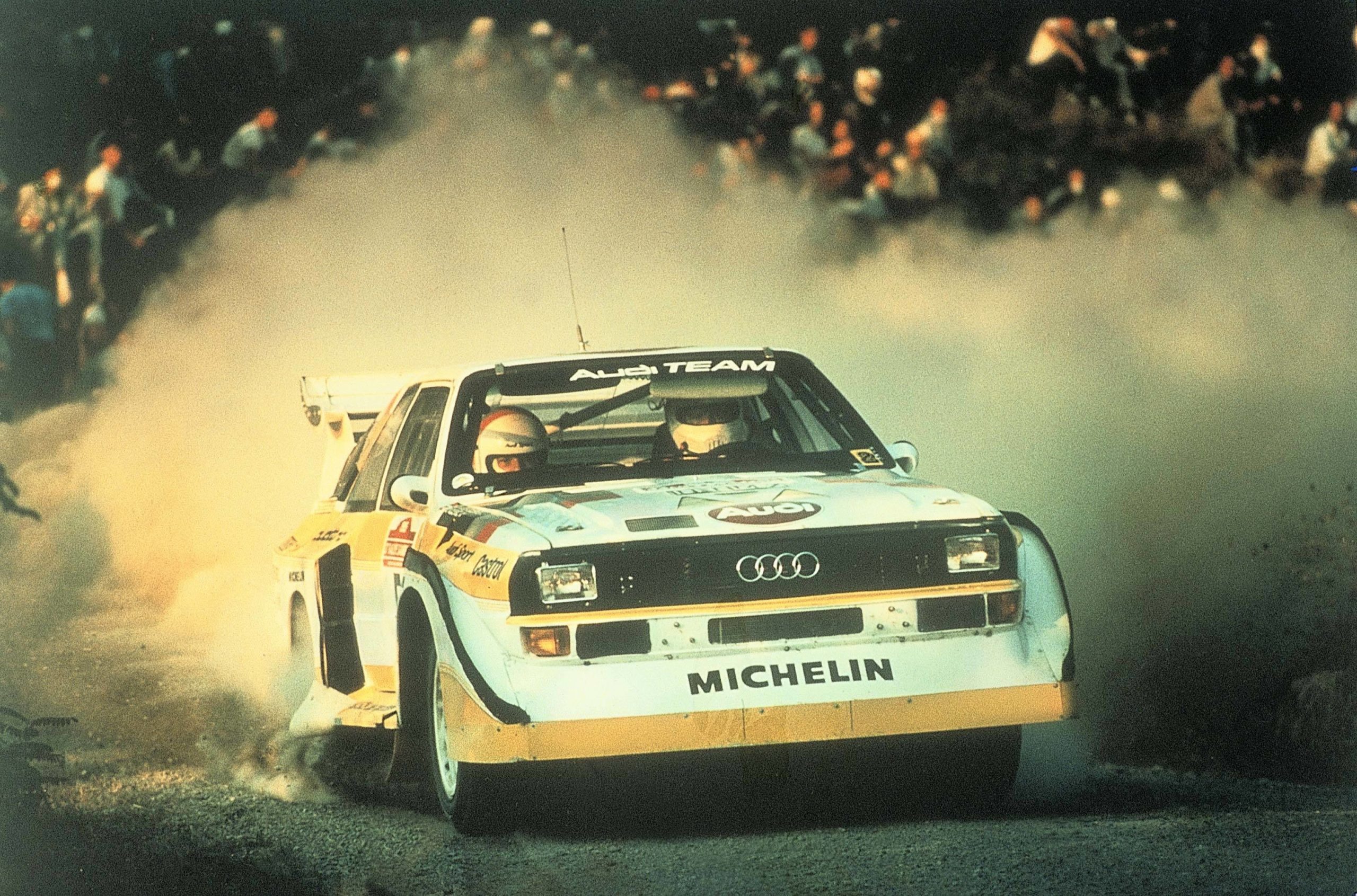 1985: Walter Röhrl wins the Rally San Remo with the Audi Sport quattro S1